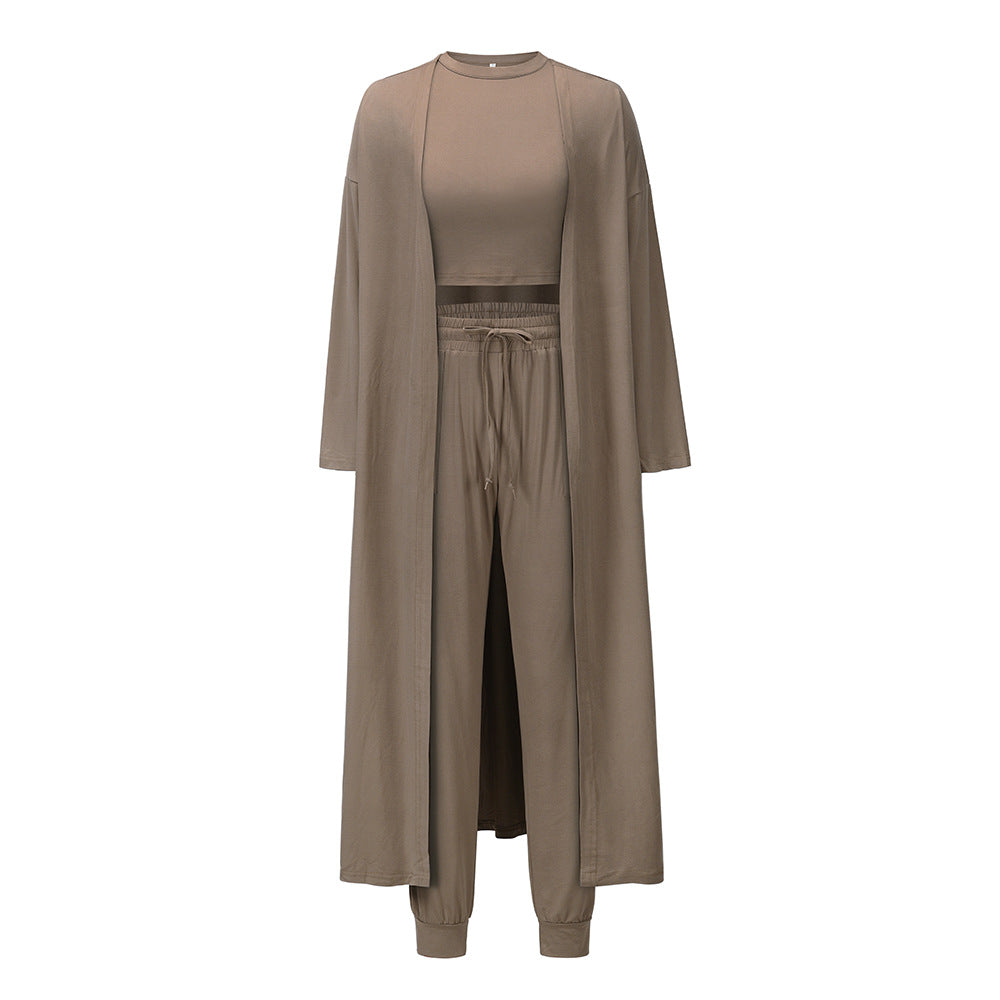 Women's Knitted Slim-fit Fashion Vest And Trousers Sports Suit