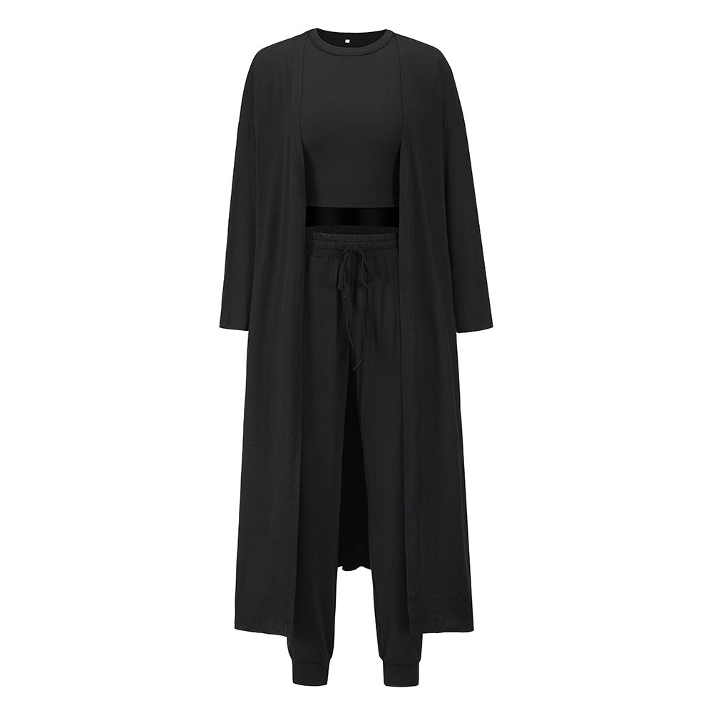 Women's Knitted Slim-fit Fashion Vest And Trousers Sports Suit