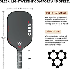 CRBN X Series Power - Carbon Fiber Pickleball Paddle with Foam Injected Edges - Clearance Sale