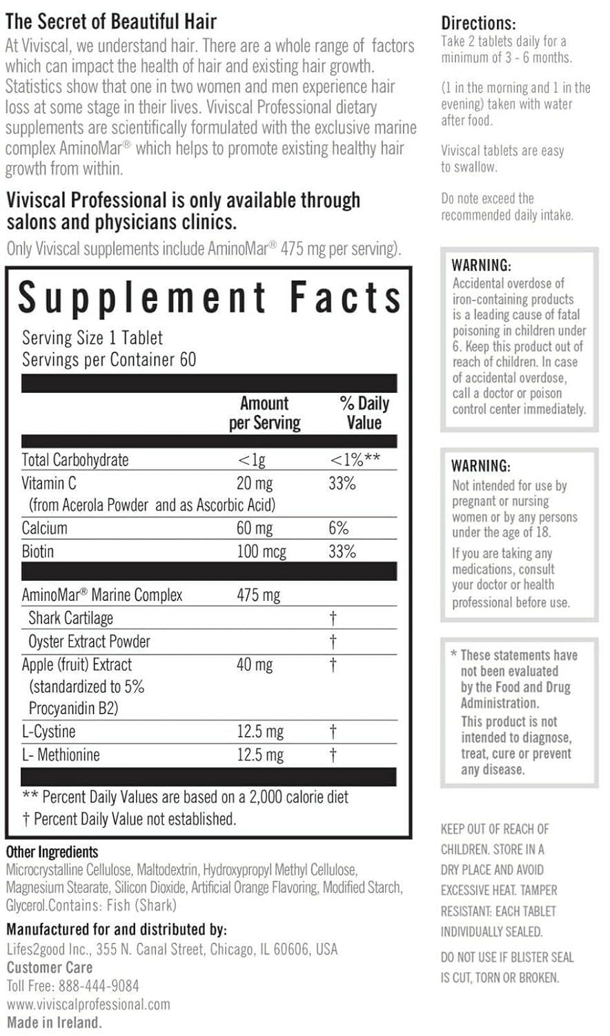 Viviscal PRO Professional Strength For Hair Growth, 180 Tablets - Clearance Sale